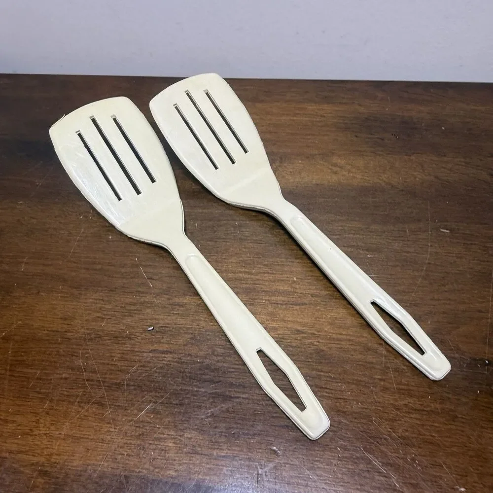 Vintage King Kraft Nylon 3 Slotted Spatula Set Of 2 Beige 11